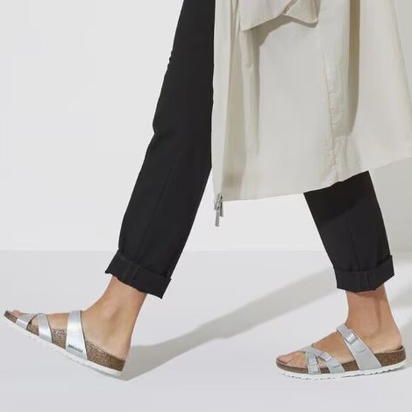 NEW Birkenstock Made in Germany Franca Sandals - Birko-Flor®  Iridescent Matcha2 - Picture 4 of 11